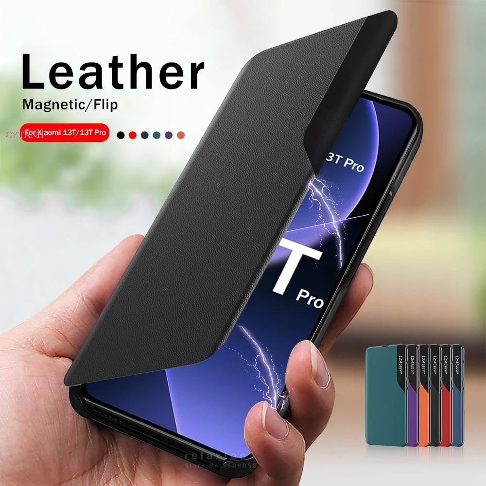 Smart View Case For Xiaomi Redmi Note 13 Pro Plus 5G Leather Flip Phone Case Cover funda For Xiaomi 14 Pro Redmi Note 13 Pro 4G