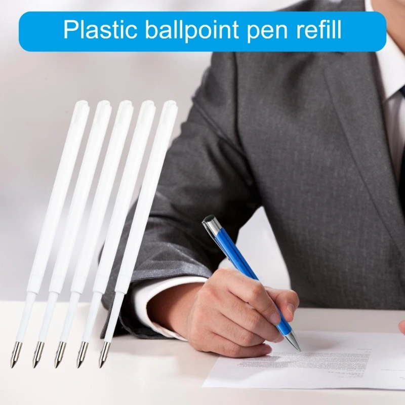 100Pcs Replaceable Ballpoint Pen Refills For Retractable Ballpoint Pen, 1.0mm, Smooth to Write,Quick Drying For Office