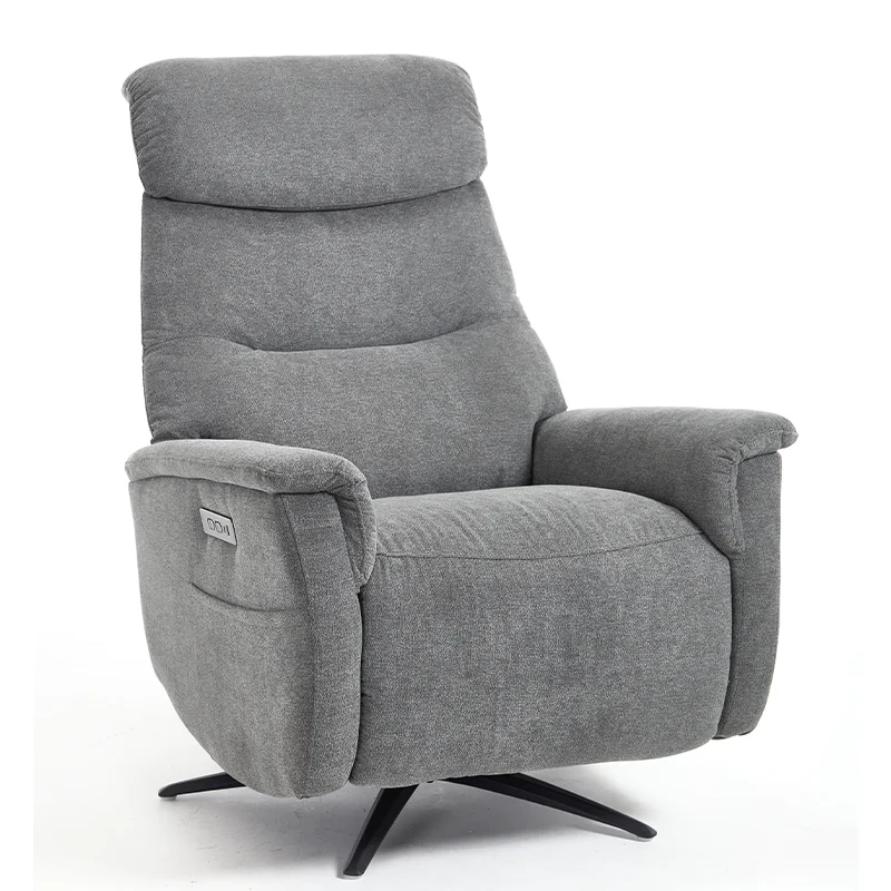 Modern single-seat electric recliner with padded arm open back design button mechanism 370 mm aluminum base