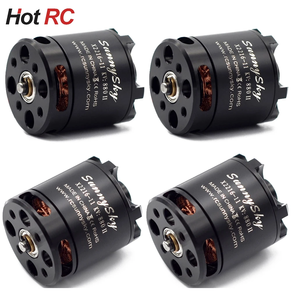 

4pcs Sunnysky X2216 KV980 KV1100 KV1250 KV1400 KV1800 KV2400 2-4S Outrunner Brushless Motor For Multi-rotor Quadcopter Airplane