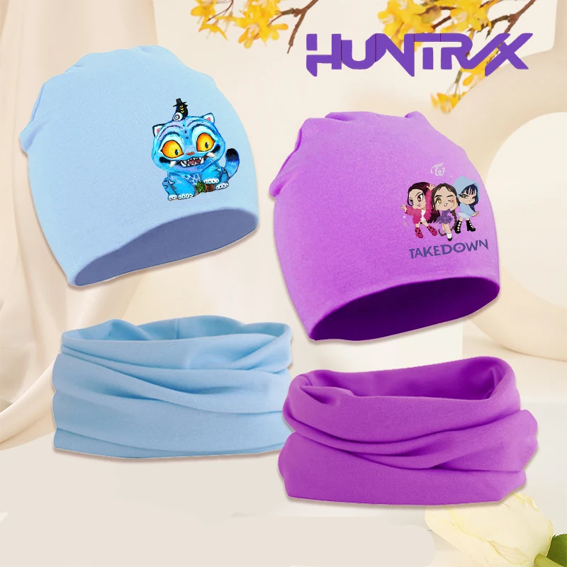 

Move K-Pop Demon 1-3 Toddlers Cap Scarf Set Cute Cartoon Outdoor Baby Hat Fashion Printed Spring Autumn Beanies Birthday Gifts