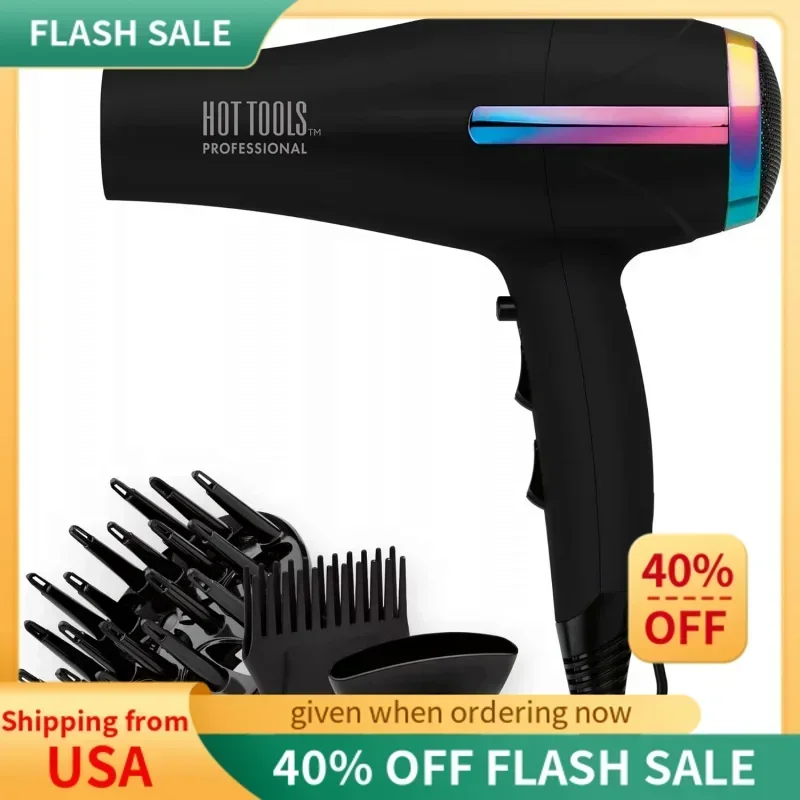 QWHot Tools Professional Rainbow Turbo Ceramic Hair Dryer | 1875W Powerful and Quiet Blowouts