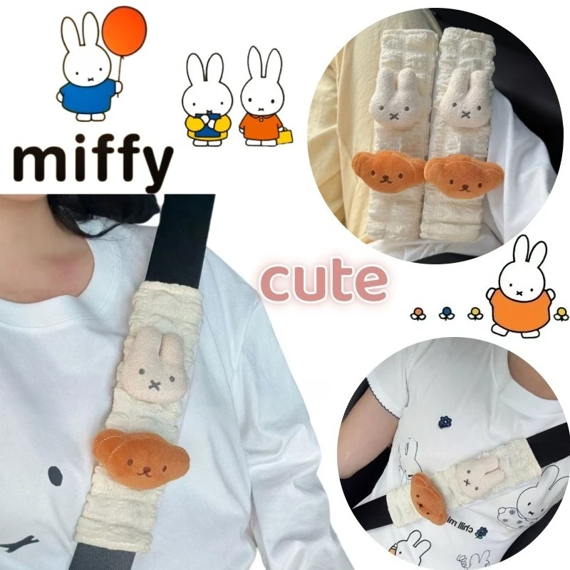 

Miffy Creative Car Seat Belt Shoulder Pad Cartoon Cute Rabbit Print High-Value Fashionable Girl-Friendly Car Interior Accessory