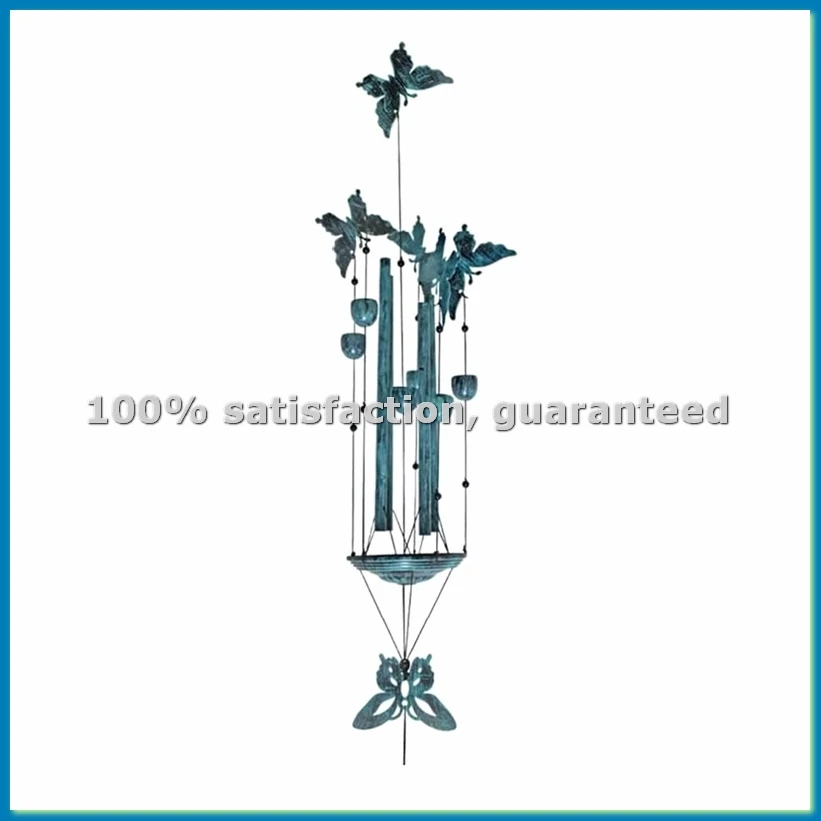 

Ветряные колокольчики с бабочками, синие металлические ветряные колокольчики для улицы, подарки с бабочками для женщин, украшения с бабочками, декор для улицы-AT35