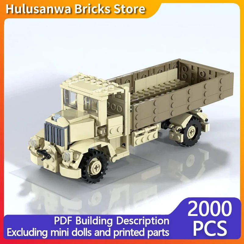 

3Ro WW2 Heavy-Duty Truck Model MOC Building Bricks War Equipment Modular Technology Gifts Holiday Assemble Children Toys Suit