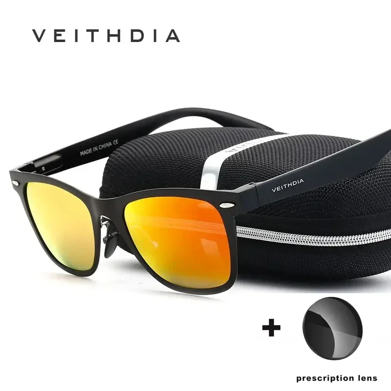 VEITHDIA New Arrival Customize Prescription Sunglasses Outdoor Glasses Polarized UV400 Mirror Lens Myopia Unisex Eyewear P0214
