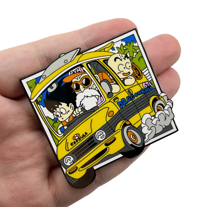 Dragon Ball Wukong Drive Car Enamel Pin Kuririn And Master Roshi Cartoon Brooch Backpack Collar Lapel Badge Fashion Jewelry Gift