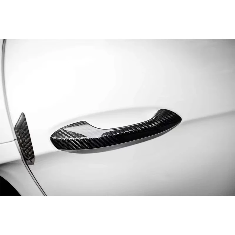 

Dry Carbon Door Handle Cover for Macan 2014-2017 Protective Decorative Stick on Style Carbon Fiber Door Handle Cover
