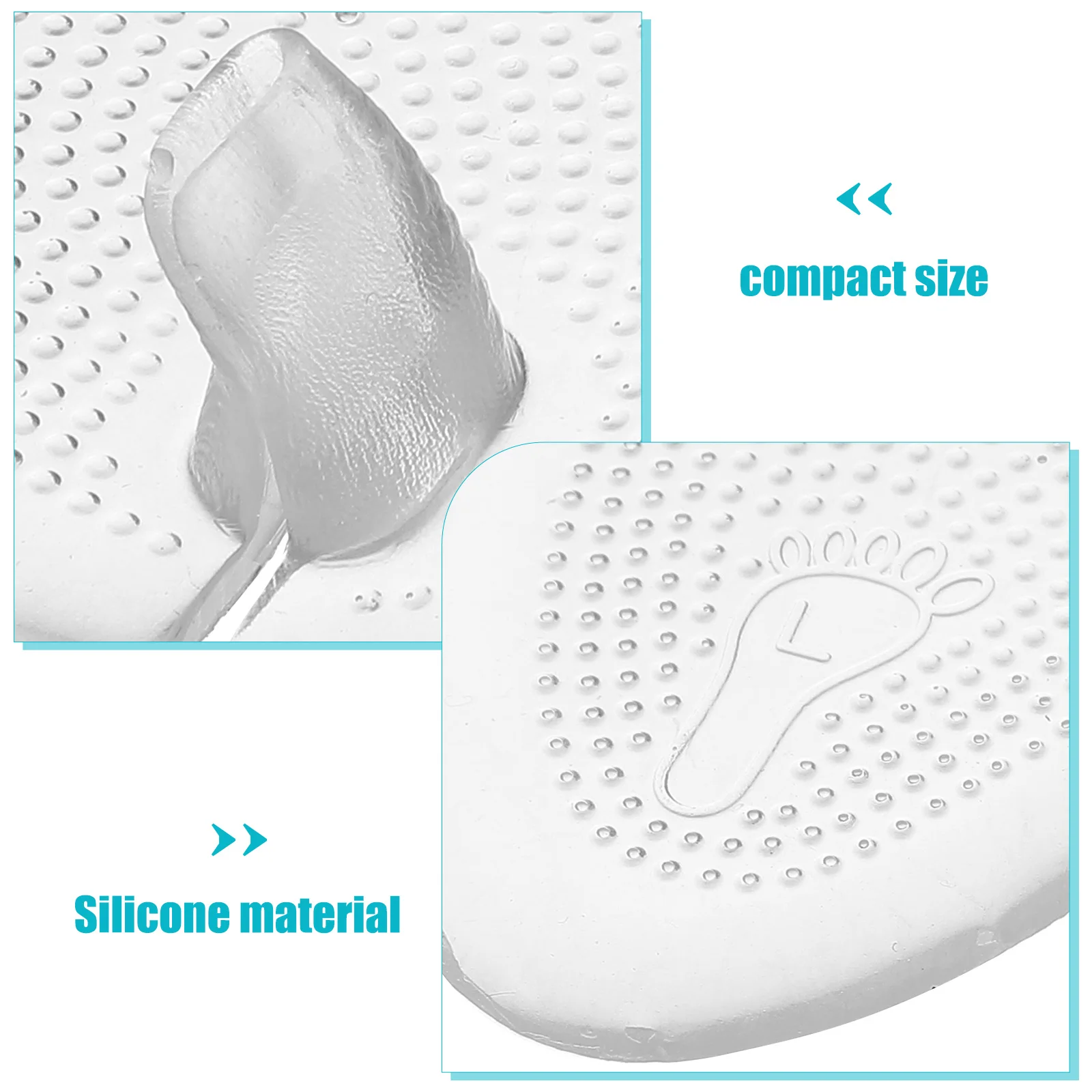 

1 Pair Forefoot Cushion Silicone Gel Pads Skid Resistant Soft Flexible Insoles Pain Relief Anti-Chafing Pads for Men