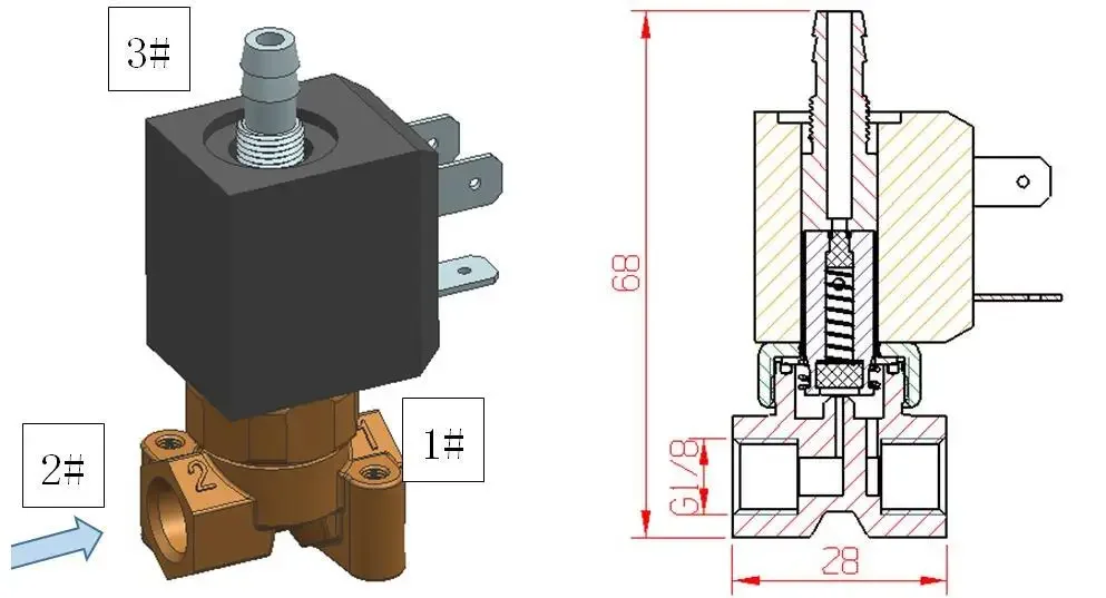 Authentic 3402-002 two-position three-way solenoid valve SA1.2 for zero-pressure bottle blowing machine with water cylinder