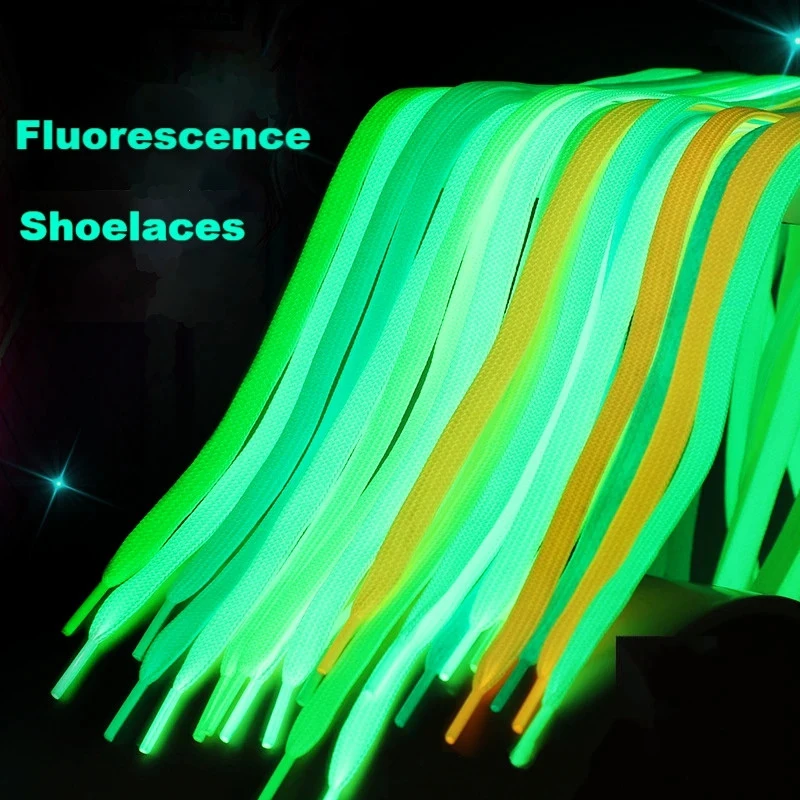 1/2/3/4Pairs Luminous Shoelaces Flat Laces Sneakers Elastin Shoe Laces Color Fluorescent Shoestrings Shoe Accessories
