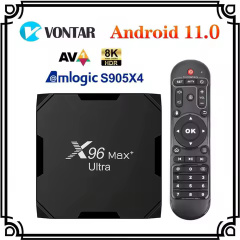 X96 Max Plus Ultra Amlogic S905X4 TV Box Android 11 AV1 8K Dual Wifi BT Android 11.0 Media Player 4GB 32GB 64GB Set Top Box