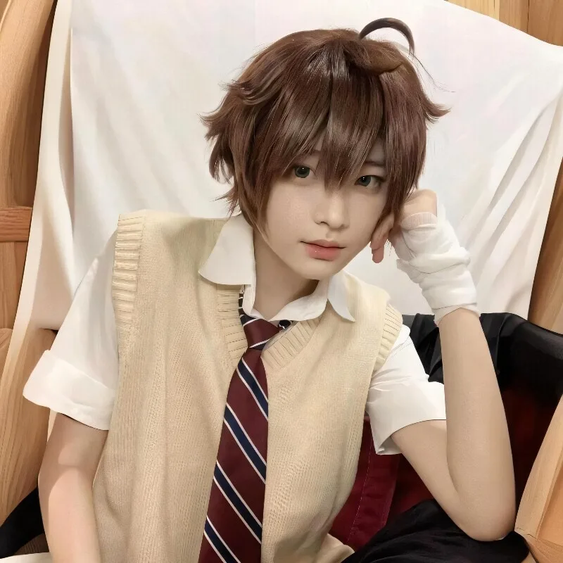 

Anime Togashi Yuuta Cosplay Costume School Style Sweater Shirt Tie Wig Suit for Women Men Halloween Carnival Party Casual Outfit