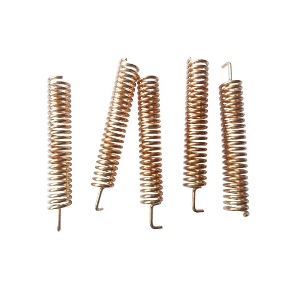 100pcs/lot SW433-TH32 - high performance helical antenna 32mm 433MHz 50ohm 2.15dbi golden copper Spring Antenna