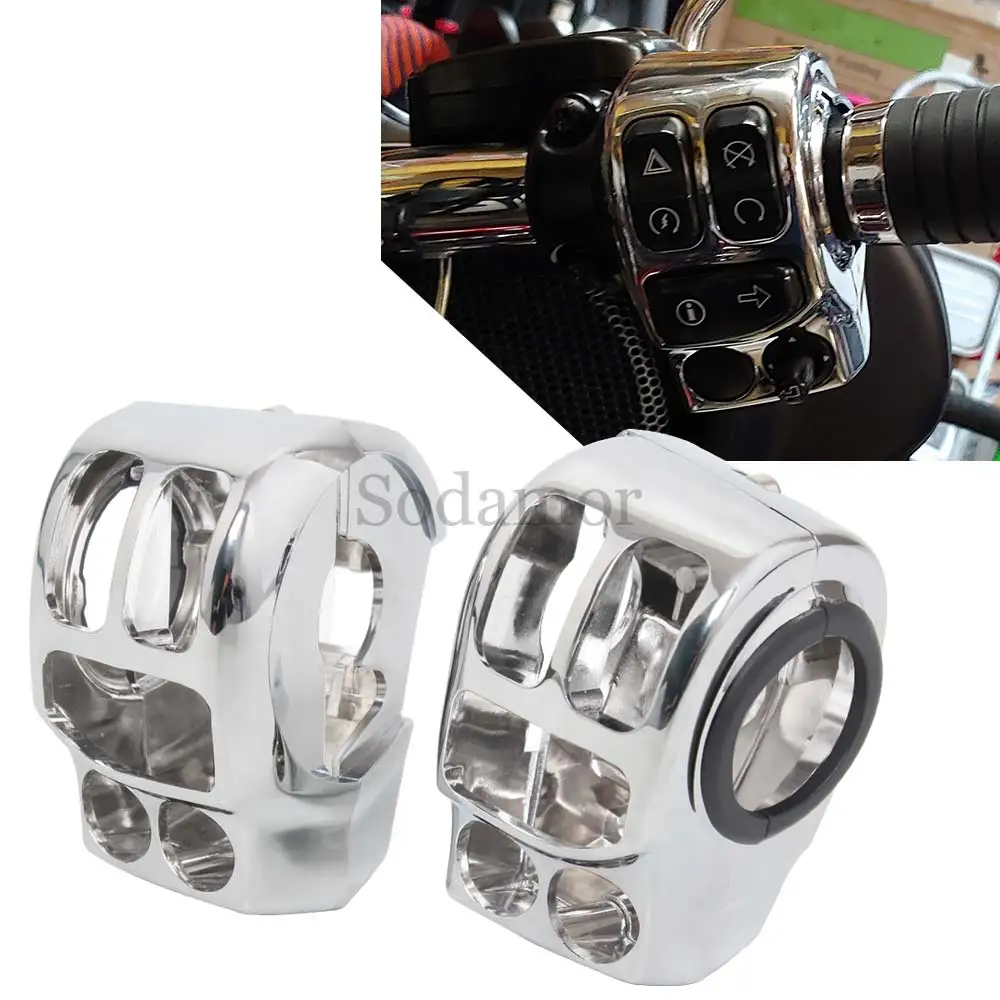 Chrome Handlebar Control Switch Housings Cover Kit 1Pair Motorcycle For Harley Touring Road Glide Limited CVO FLTRKSE 2022-2023
