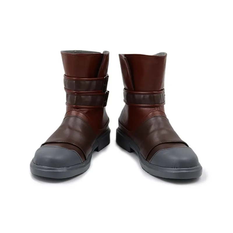Ekko Cosplay Shoes Game LOL Brown Artificial Leather Boots For Man