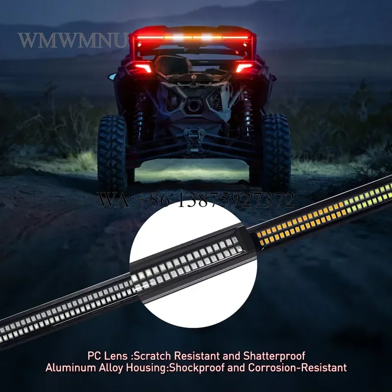 Wmwmnu for UTV ATV LED Chase Light Bar 24 30 36 42 Inch Safety Light with Running Brake Reverse Turn Signal for Offroad X3