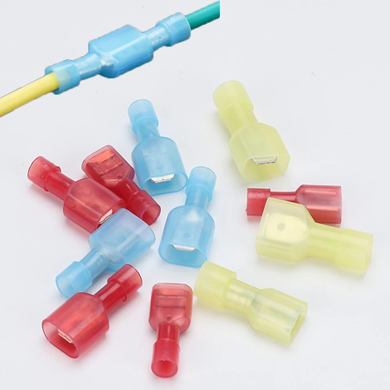 

Wire Quick Connector MDFN/FDFN Nylon Fully Insulated Male Female Butt Terminal Spade Cable Plug 6.3 Red Blue Crimp Terminal