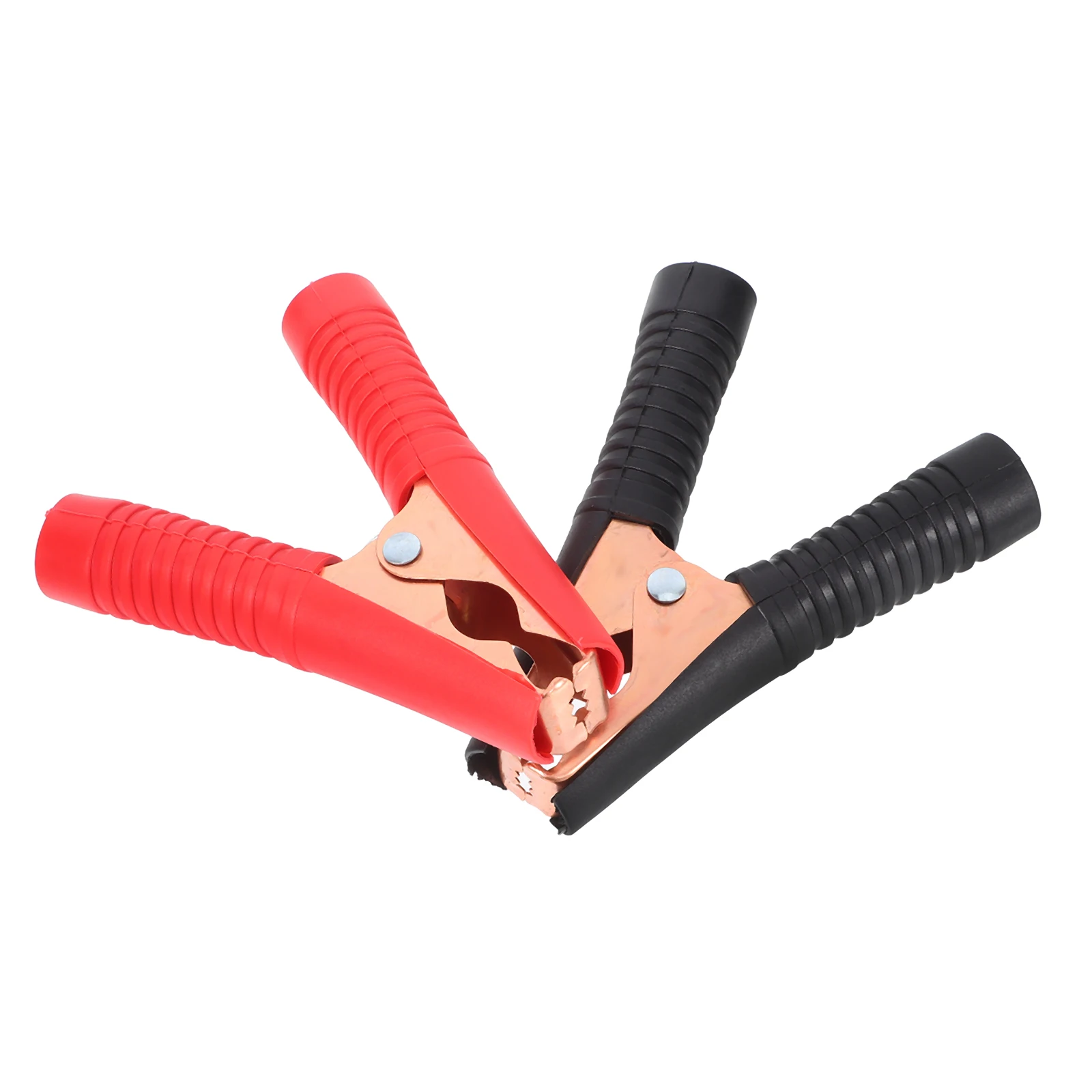

2Pcs CopperPlated CarStorage BatteryTerminals CrocodileClip Adaptor BlackRedProtectionBush DistinguishPoles CableClamp