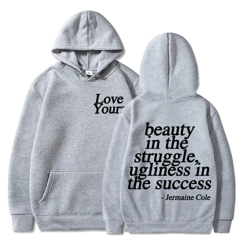 Vintage Fashion Sweatshirt Men Women Oversized Loose Hoodie Harajuku Streetwear J Cole Dreamville Love Yourz Lyrics Print Hooded