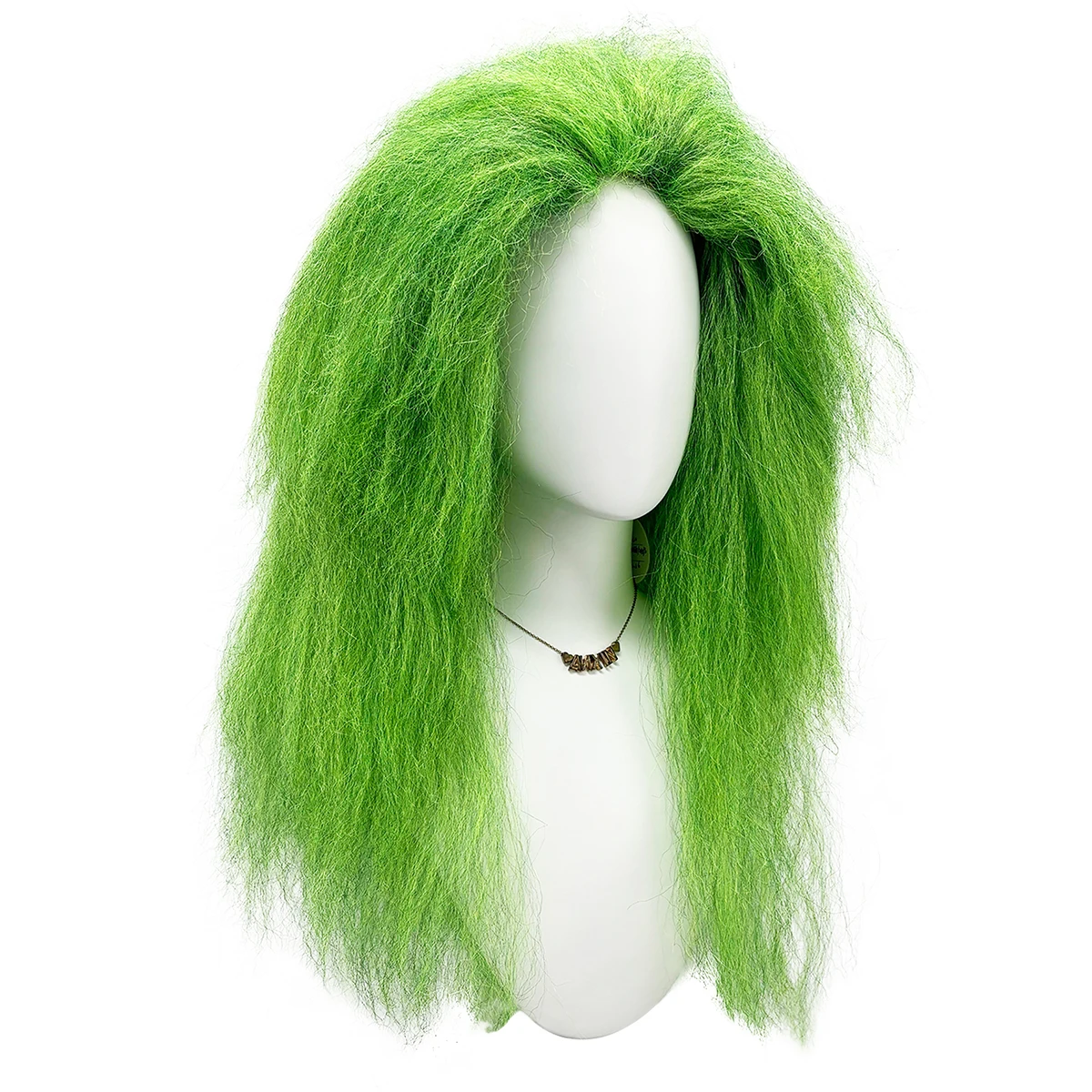 Green Press Long Straight Hair Chemical Fiber Synthetic Wig Anime Party Birthday Party