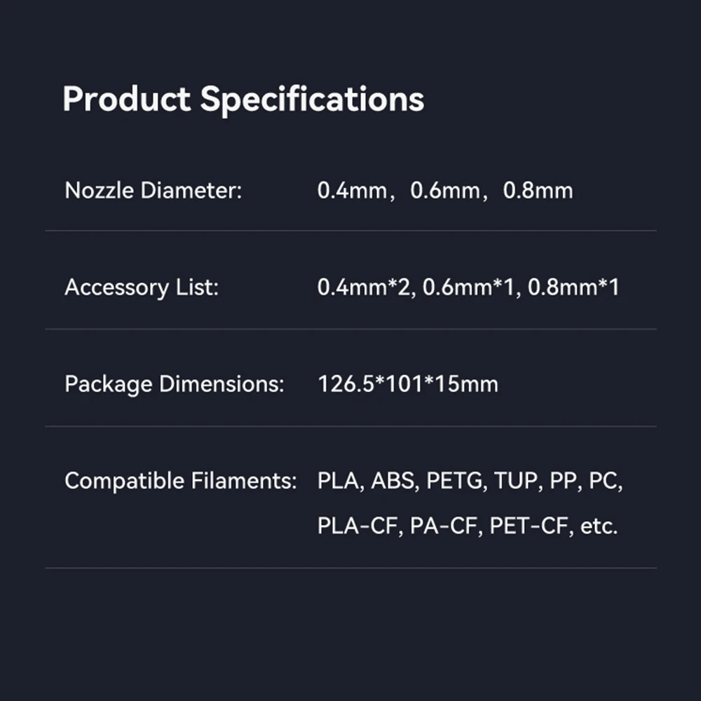 Für Creality K2 Plus Hotend-Düsen-Kit, Schnellwechsel-Düse aus gehärtetem Stahl, Ganzmetall-Düse für Creality K2/K2 Pro 3D-Druckerteile – Detail 5