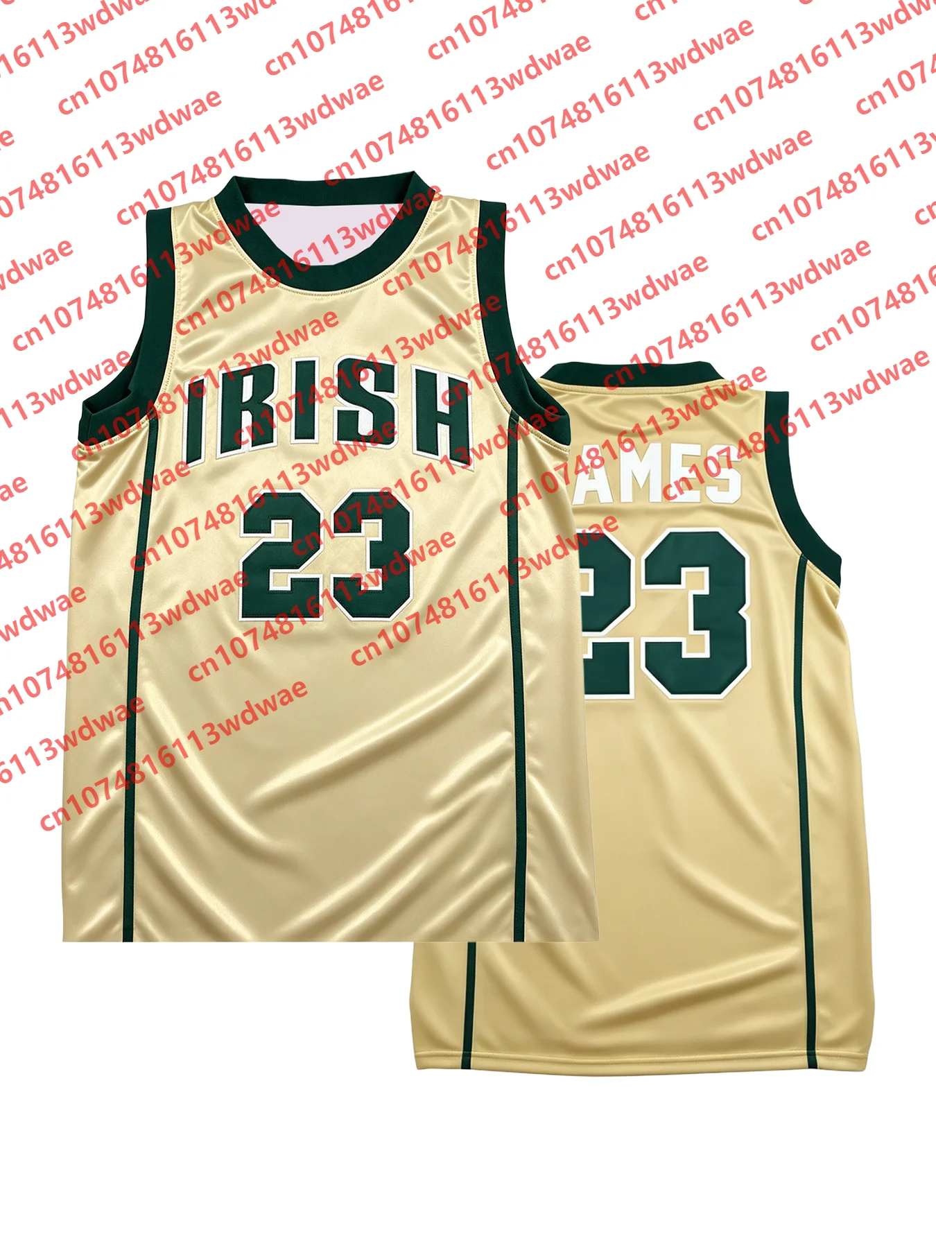 2026 New James 23 Fighting Irish High School Basketball Jersey Men Sleeveless Retro Fan Sports Tank Top Streetwear KID Uniform