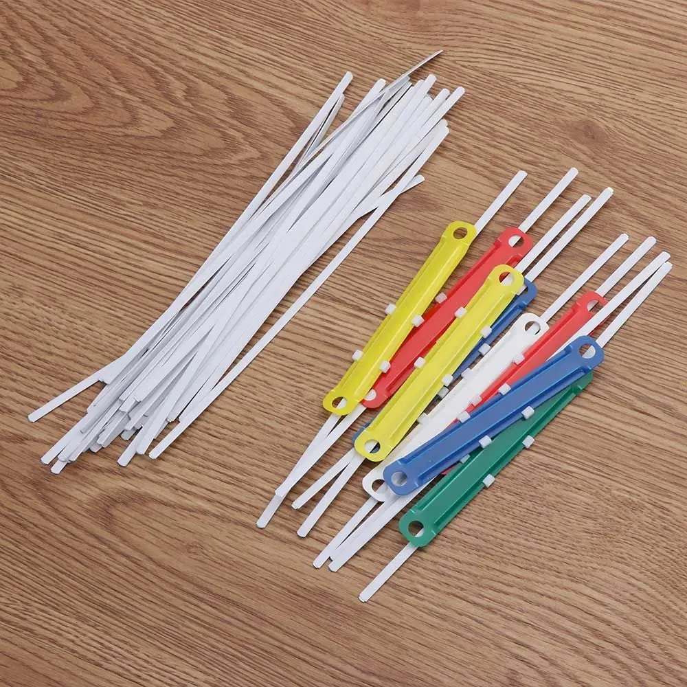 50pcs/Set Two-Hole Notebook Binding Hoops Notepad Document Fasteners Hinged Rings Binding Clip Loose-leaf File Folder