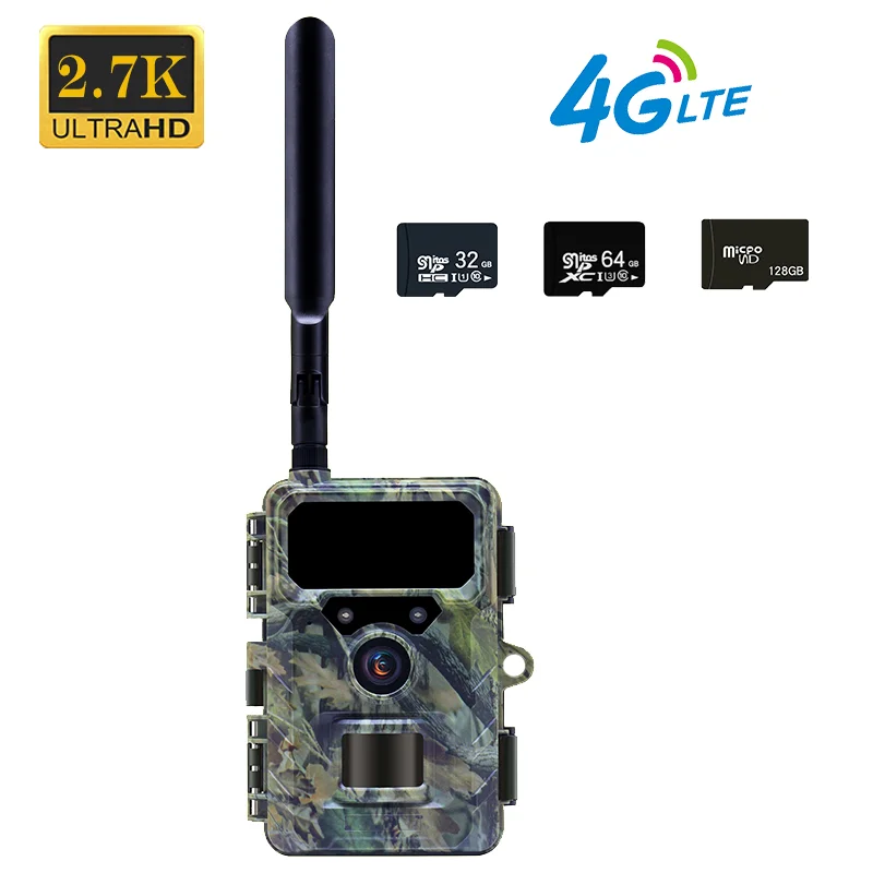 2.7K EU Plug RD4019G 4G LTE Cellular Trail Camera Waterproof IP66 Wildlife Hunting Outside Camera 32Mp Video CMOS Imaging Sensor