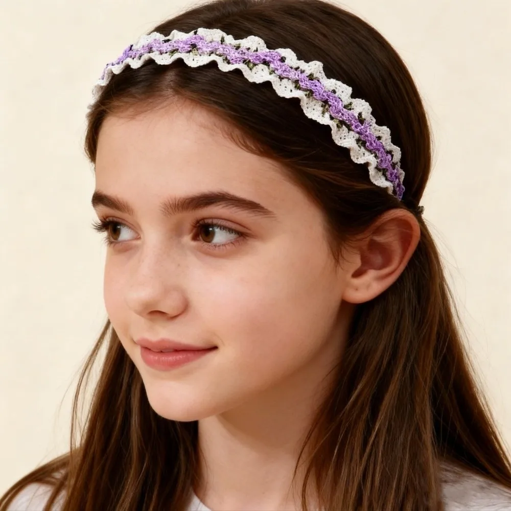 

Korean Style Girl Hair Hoops Bezel Design Wave Shape Flower Hairbands Elegant Fabric Headband Ladies Boutique Hair Accessories