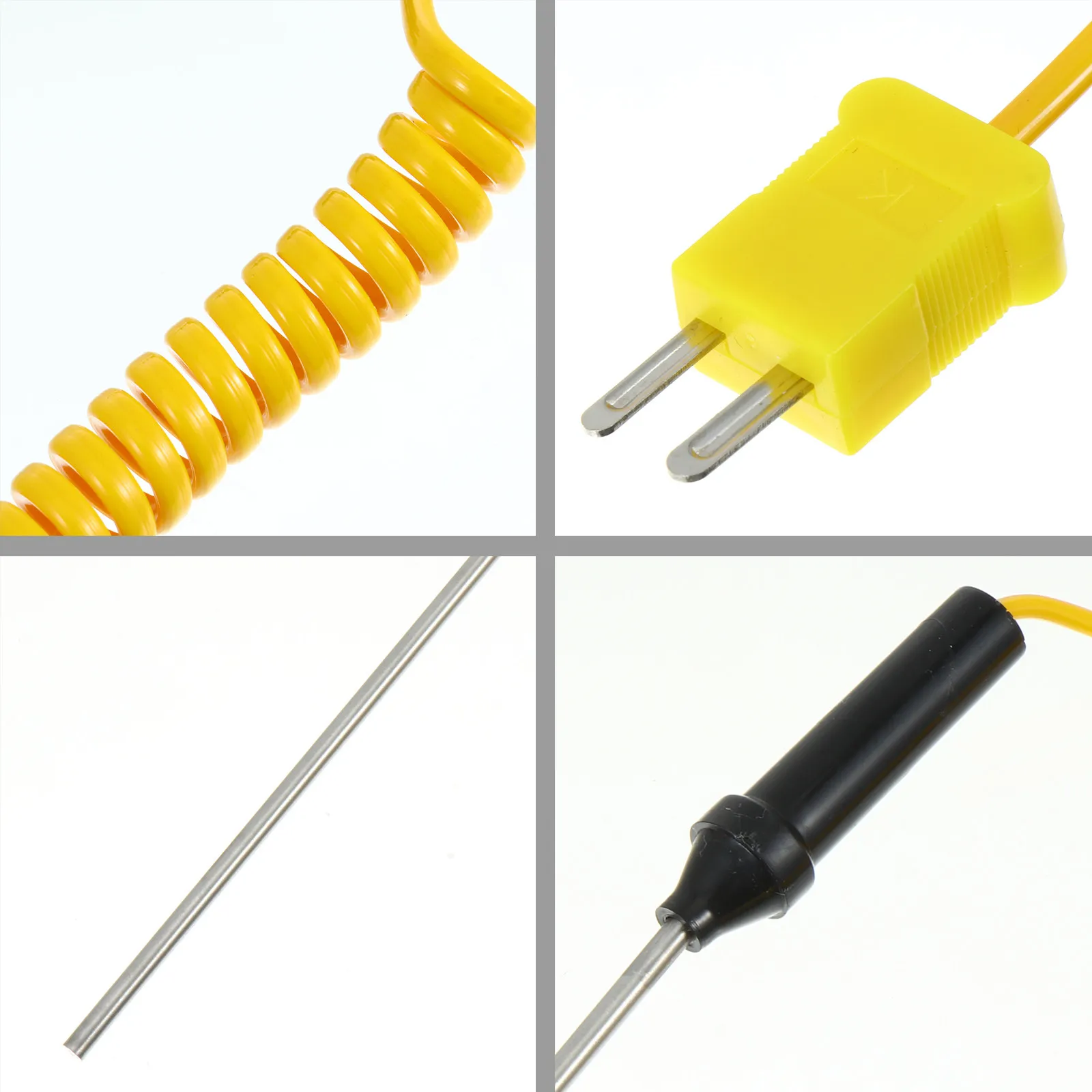 K-Type Stainless Steel Thermocouple Probe Digital Thermometer – Bendable Metal Sensor for Industrial Temperature Measurement