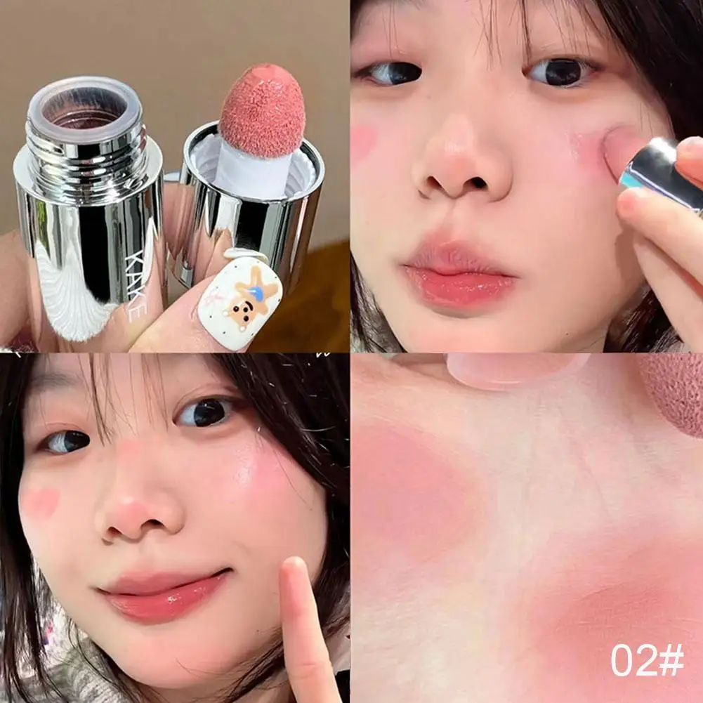 ฟองน้ําให้ความชุ่มชื้นหัว Blusher Liquid Blush Stick Natural Lip Contour Cheek แต่งหน้า Matte นมสีชมพู Brighten Rouge Highlighter