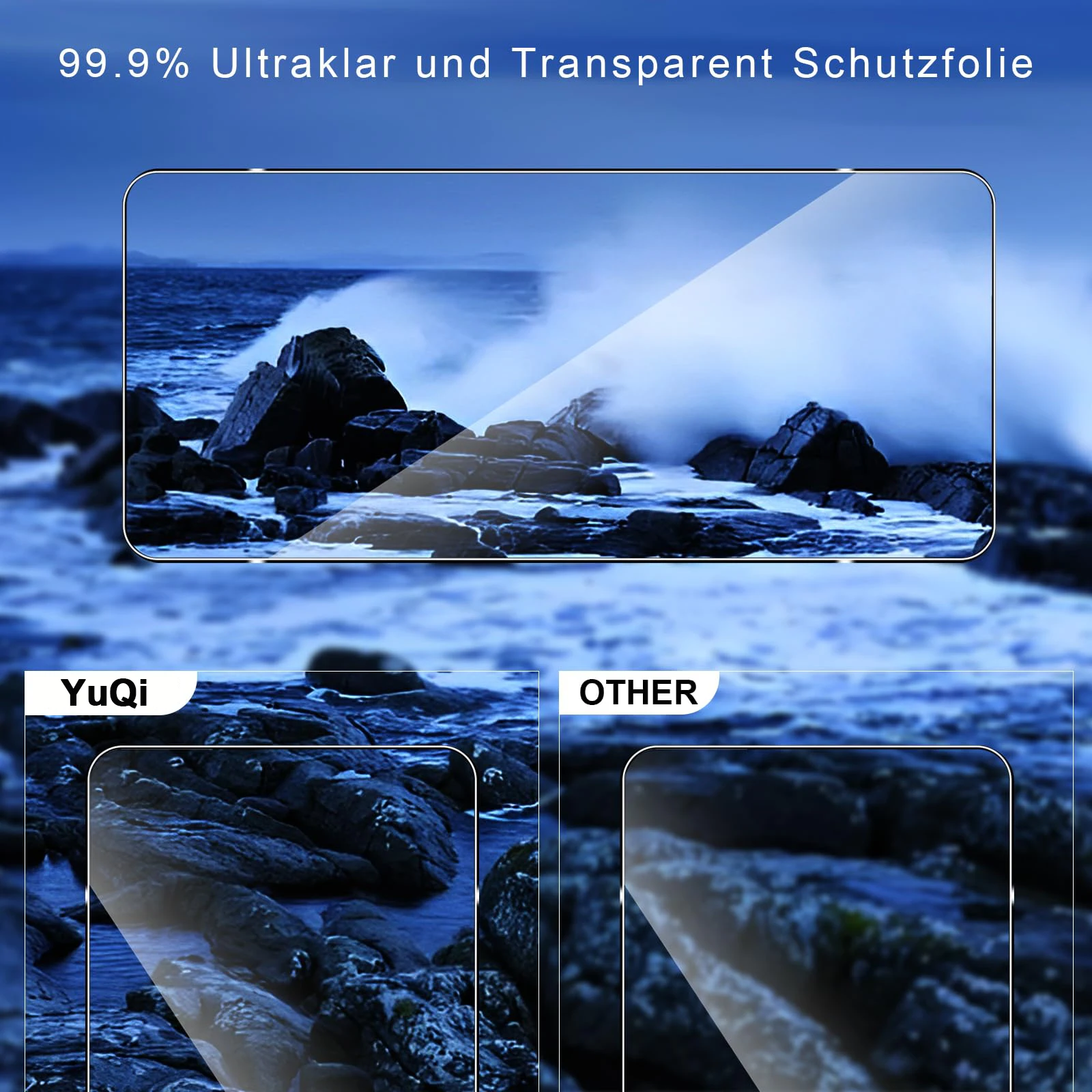 Displayschutzfolie für Realme C67 4G 5G 6,72 Zoll, gehärtetes Glas, HD-Kristall, Glimmer, 9H, kratzfest, hochwertiges Aluminium – Detail 6