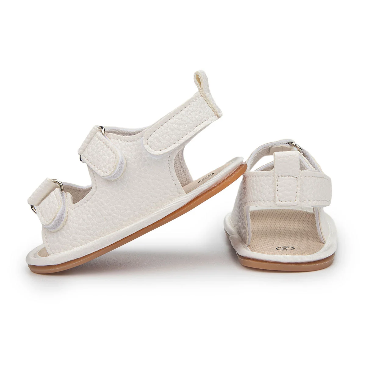 Meckior Summer Baby Sandals Baby Shoes PU Leather Rubber Bottom Sole Anti-Slip Infant First Walker Baby Boy Girl Sandals 0-12M