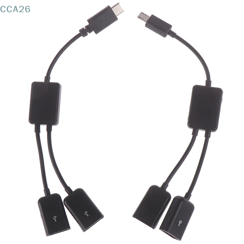 

1 P Micro USB/Type C to 2 OTG Dual Female USB Port Hub Кабель Y Разветвитель Адаптер Android Смартфон Macbook U Диск Клавиатура Мышь