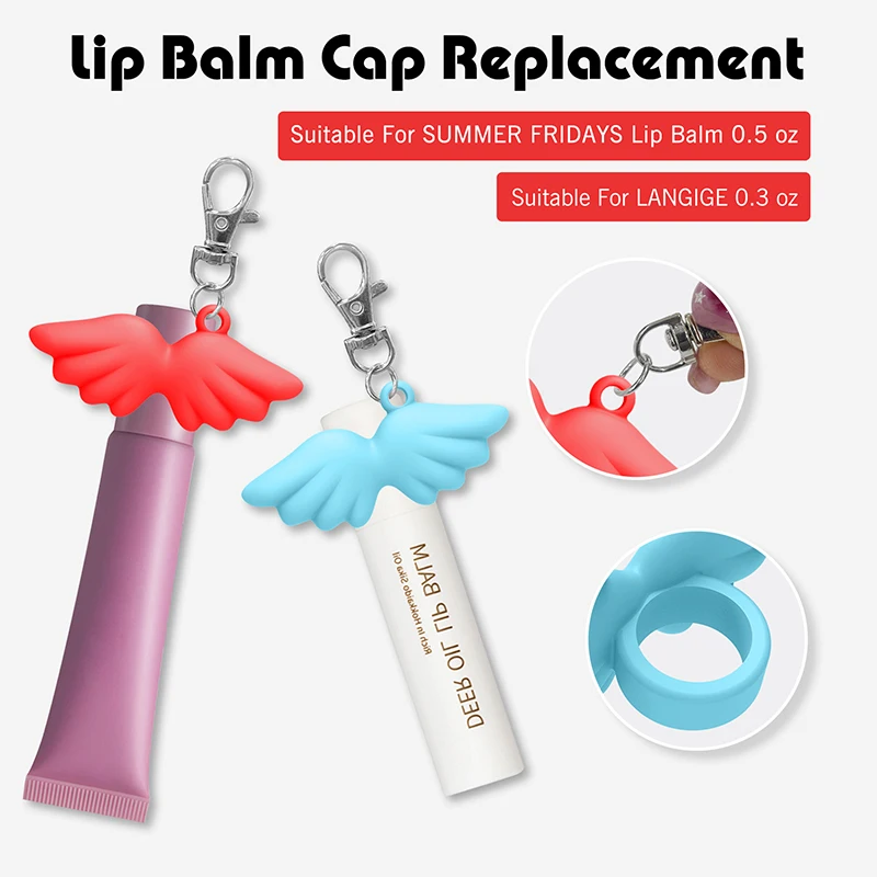 Multi-Functional Silicone Lip Balm Keychain Cap Portable Lipstick & Lip Gloss Storage Case Durable Keyring Accessory view 5