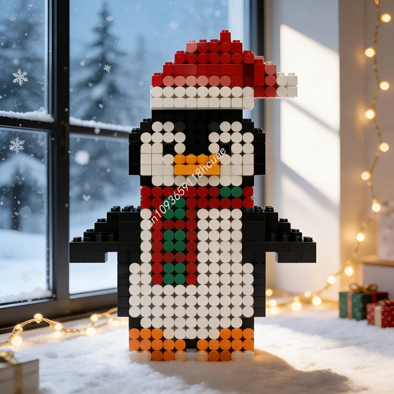 

Набор для сборки MOC «Пингвин в крапинку» (1143 детали), модель архитектурного календаря, конструктор, рождественский подарок, игрушка на день рождения