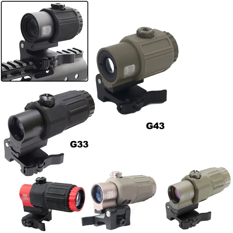 

Tactical G33 G43 3x Magnifier Scope Sight with Switch To Side STS QD Mount Fit for 20mm Picatinny Rail Rifle GunSight