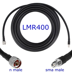 LMR400 Coaxial Cable L16 N Male Plug To SMA Male Plug Connector N Male To SMA Male Crimp for LMR-400 Coax Pigtail Antenna Radio