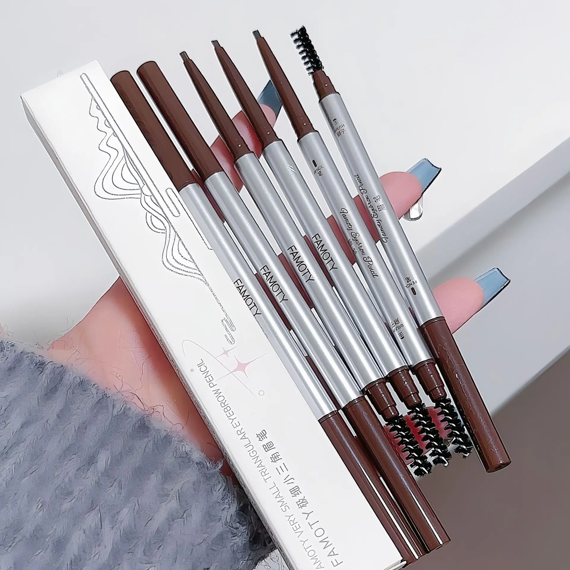 الصلب الأساسية قلم الحواجب الوشم مقاوم للماء الفن تينت عالية اللون تقديم ماكياج الخشب العين الحاجب القلم محسن أداة التجميل #5