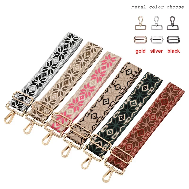 

Новая ретро-сумка с широким плечевым ремнем, женская сумка, аксессуары, косой регулируемый жаккардовый длинный плечевой ремень на одно плечо