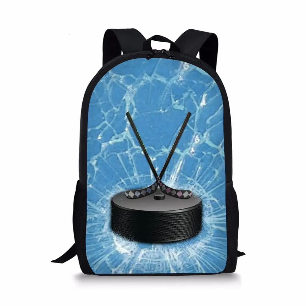 Ice Hockey 3D Print School Bag for Boys Girls Back Pack Children Backpacks Kids Student Book Bags Sports Themed Backpack 16 Inch