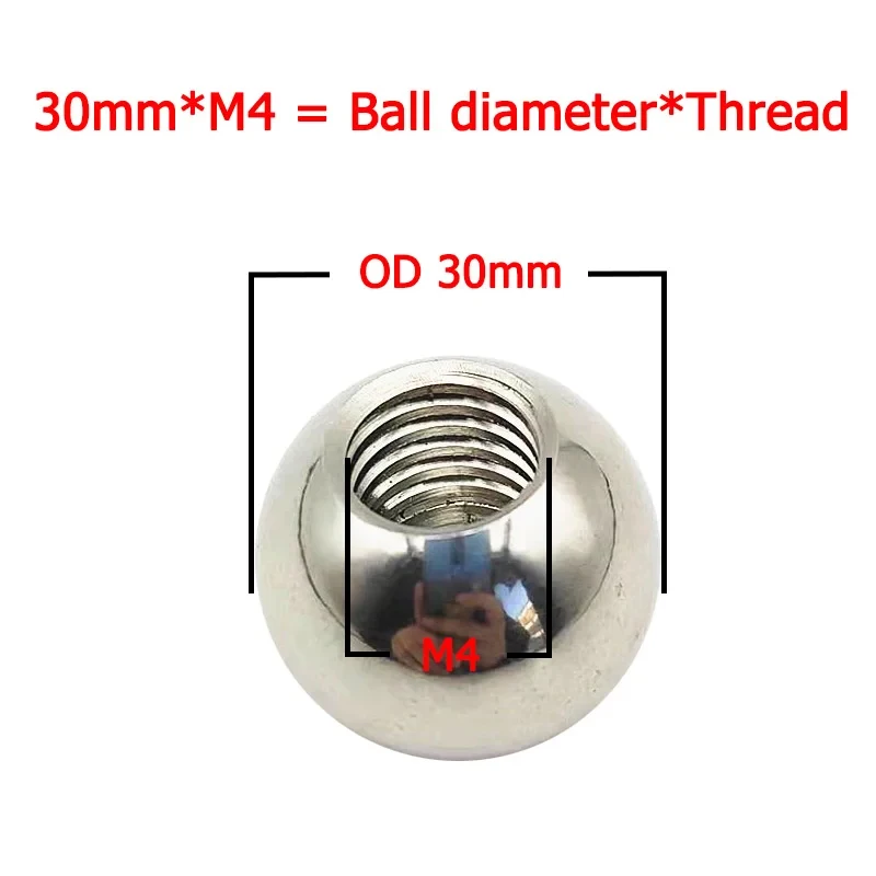 304 الفولاذ المقاوم للصدأ الصلبة الخيوط كرات 3 مللي متر-60 مللي متر متري M2-M20 استغلالها نصف حفرة الخرز DIY بها بنفسك/الديكور