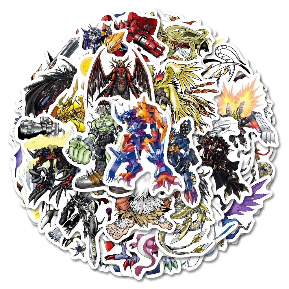 10/30/48pcs Cute Digimon Agumon Cartoon Stickers for Kids DIY Graffiti Skateboard Laptop Phone Cool Anime Decals Toys Gifts