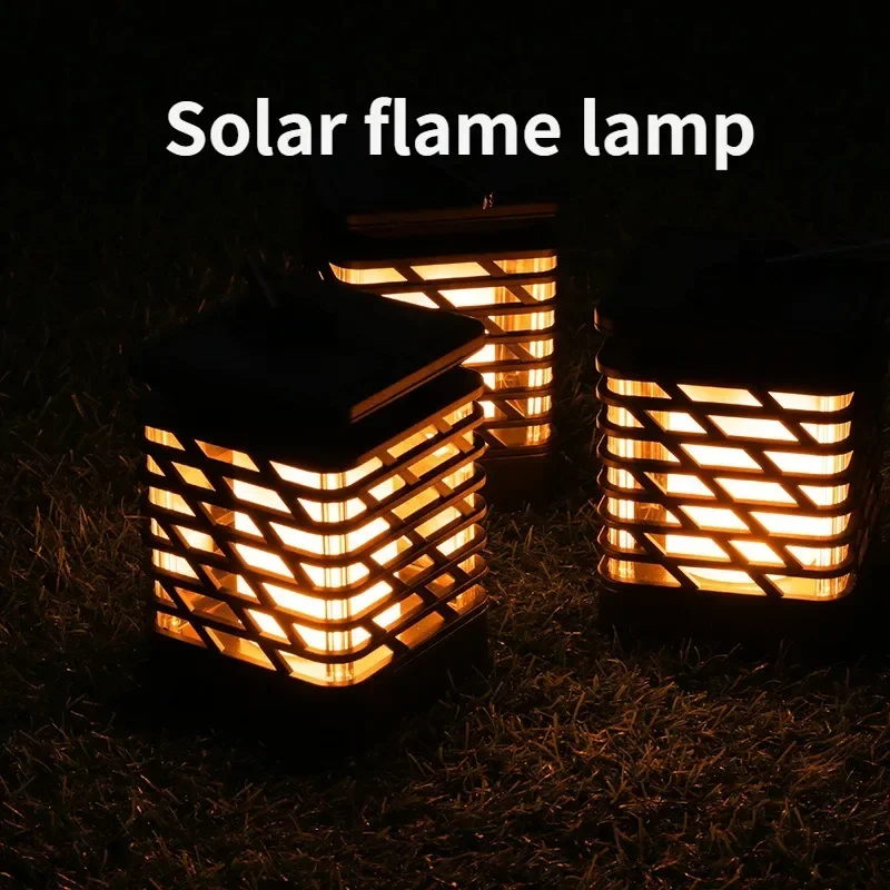 

Solar Flame Lamp with 12 LEDs for Landscape Ground Insert Lawn Lamp Outdoor Courtyard Atmosphere Decorative Wall Lamp