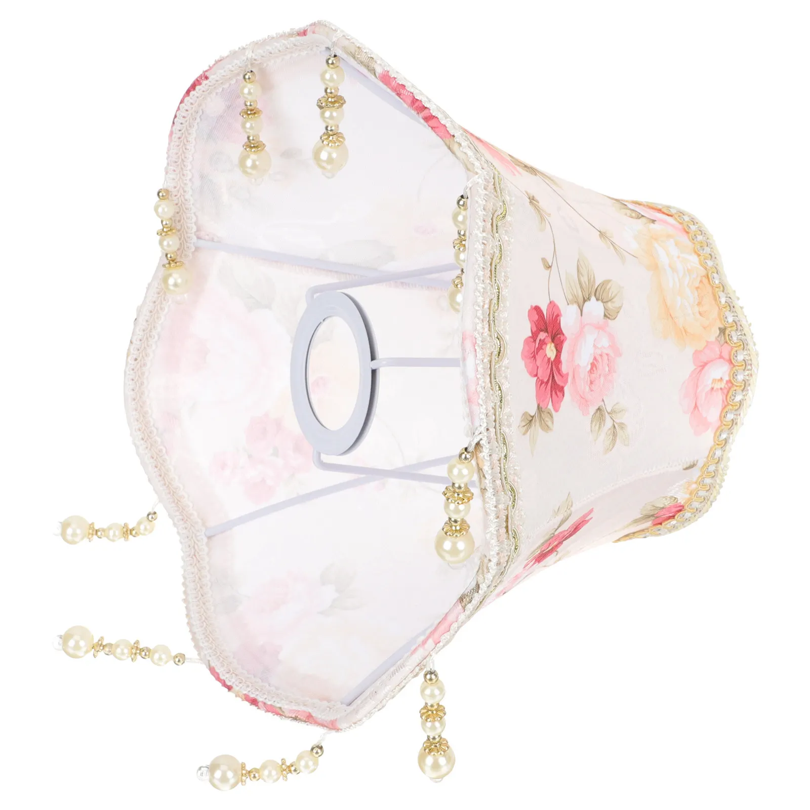 

Pink Retro European Style Fabric Lampshade Pendant Cover for Bedroom Living Room Vintage Decor Cloth Light Shade Small