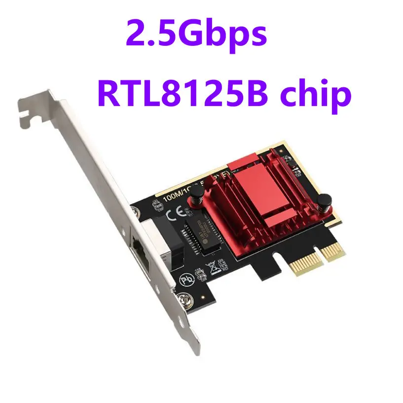 2500M PCie To RJ45 Network Adapter Ethernet Wired LAN PCI-E RTL8125B 2.5 Gigabit Network Card For Win7/8/10/11 For PC