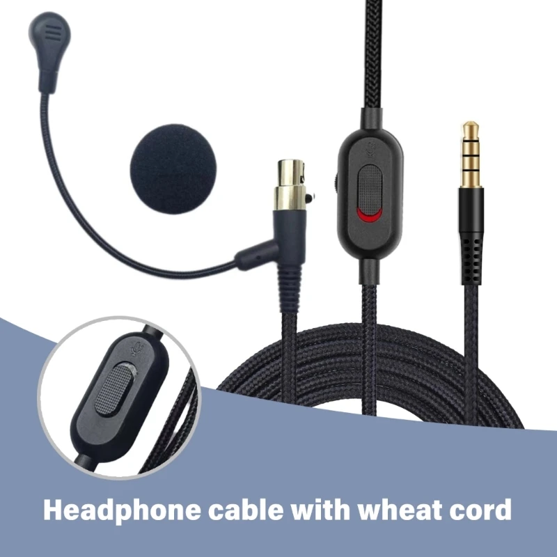 Headphone Cord Boom MicrophoneMicrophone Wire, For Q701/K712/K702/K240/K240 K141 K171 for Calls And Voice Recording