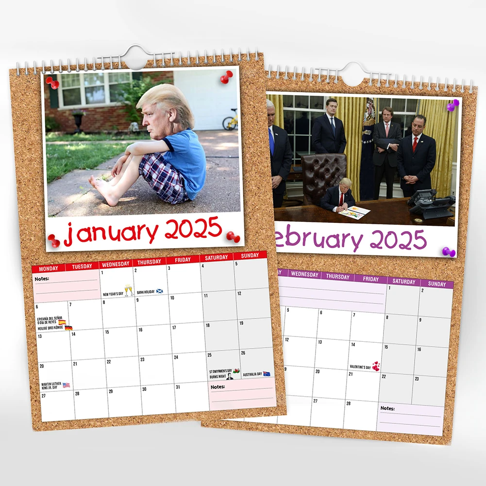 Kid Trump wandkalender 2025, grappige en interessante kalender, kerst- en nieuwjaarscadeaus, wandkalender, nieuwjaarskalender