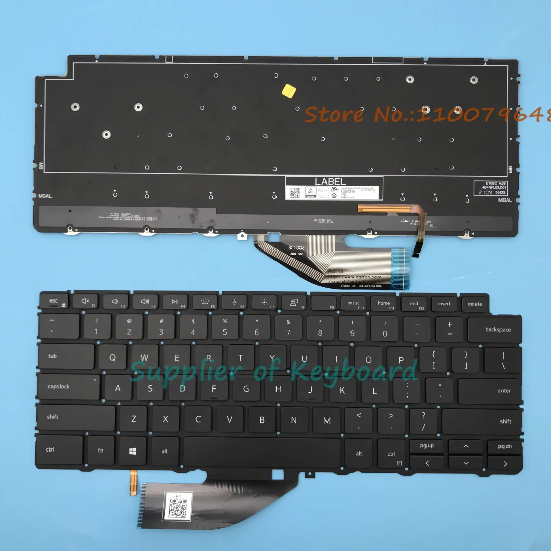 

NEW English/Latin Spanish/UK(GB)/Hungarian Keyboard For Dell XPS 13 7390 9310 2-in-1 Laptop Backlit Black